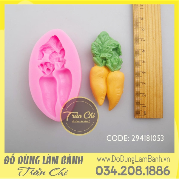 Khuôn silicone Cà rốt 2c liền oval