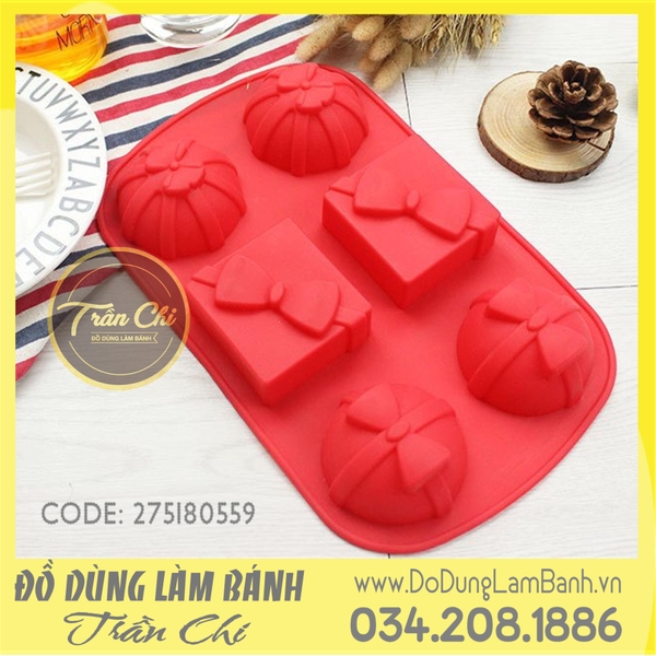 Khuôn silicone vỉ Gói quà 3 loại 6c