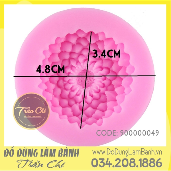 Khuôn silicone Thược dược tròn nhỏ 1c