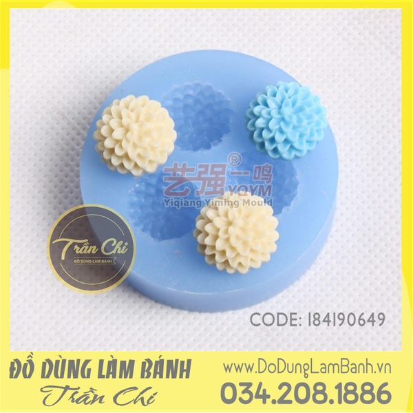 Khuôn silicone Hoa đầu trọc nhỏ 3c