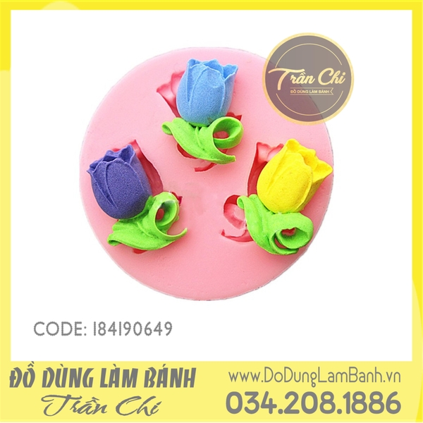 Khuôn silicone hoa Tulip nhí 3c