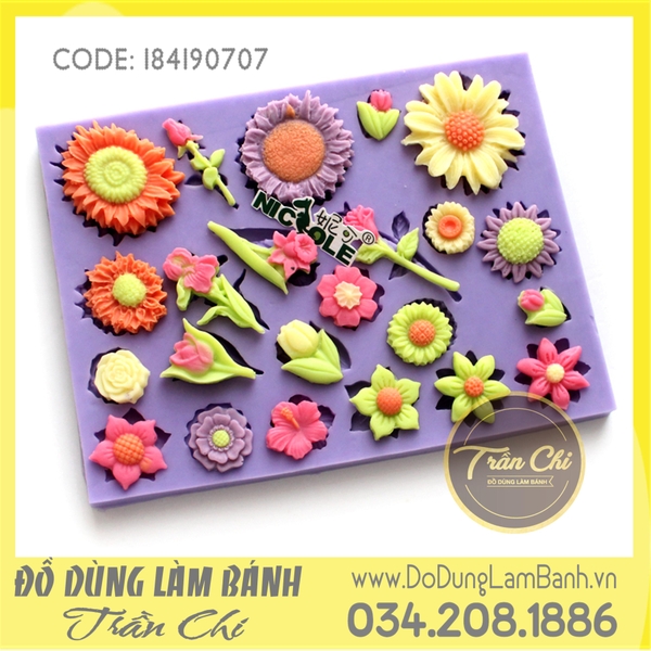 Khuôn silicone Hoa dại nhỏ đủ loại