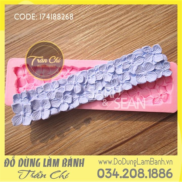 Khuôn silicone Viền thành hoa Cẩm Tú Cầu (SV9302)