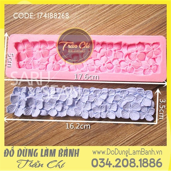 Khuôn silicone Viền thành hoa Cẩm Tú Cầu (SV9302)