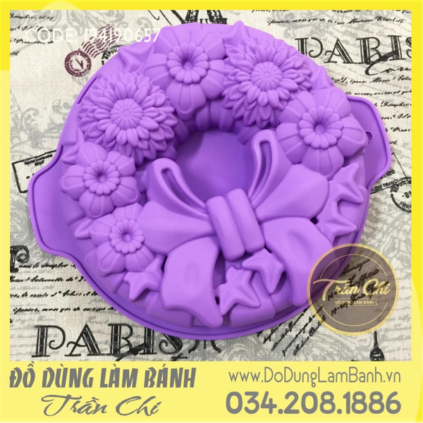 Khuôn silicone Hoa nơ tròn - LỚN