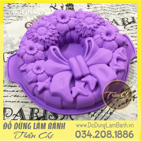 Khuôn silicone Hoa nơ tròn - LỚN