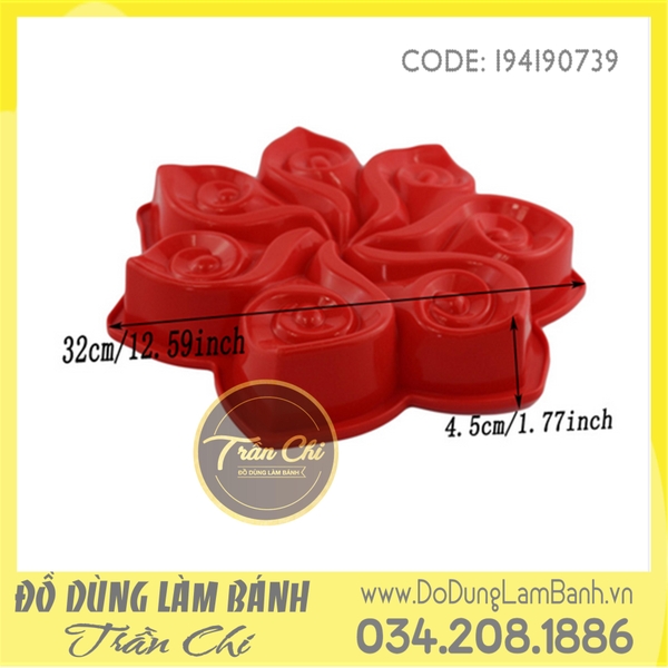 Khuôn silicone Hoa xoắn dấu hỏi - LỚN