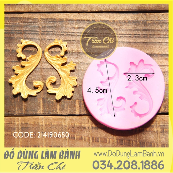 Khuôn silicone Viền hoa văn cong 2c