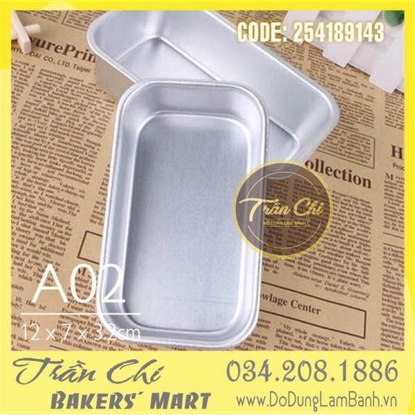LA02 - Khuôn LOAF nhôm đúc chữ nhật Bánh Mì - A02 (12x7x3.2cm) (4/6)