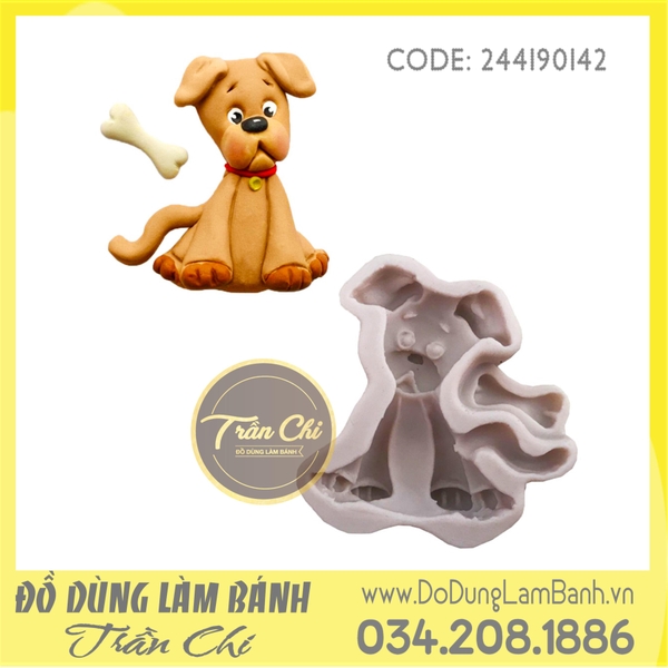 Khuôn silicone Chó ngồi nhỏ - Xám
