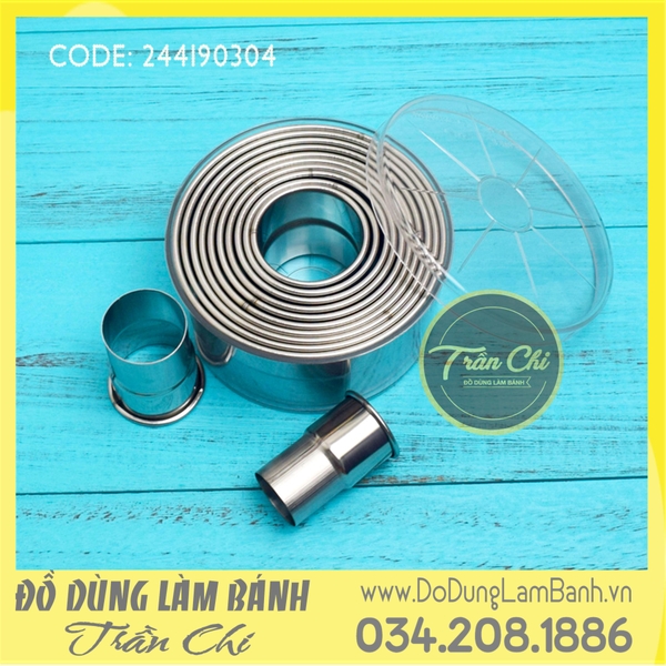 Bộ làm bánh hình TRÒN INOX - 12c