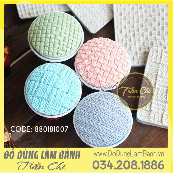 Khuôn silicone Vân móc len ô lớn