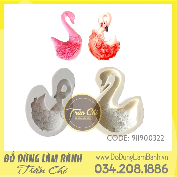 Set 02 khuôn silicone Flamingo nằm - Xám
