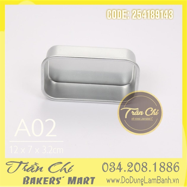 LA02 - Khuôn LOAF nhôm đúc chữ nhật Bánh Mì - A02 (12x7x3.2cm) (4/6)