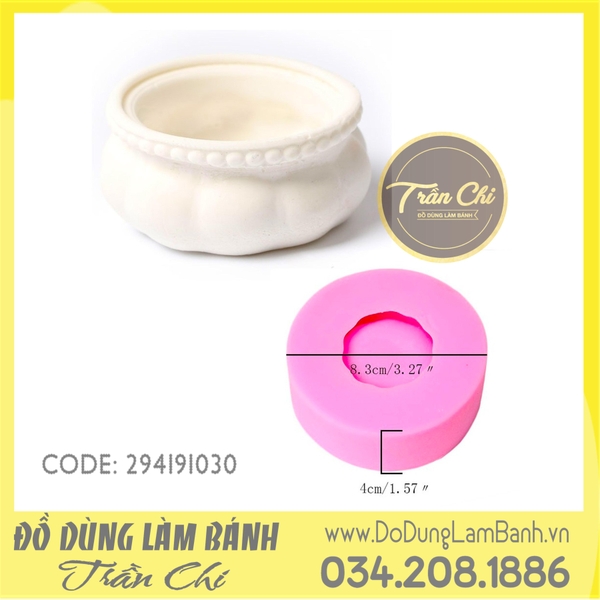 Khuôn silicone Chậu cây tròn (có lõi)