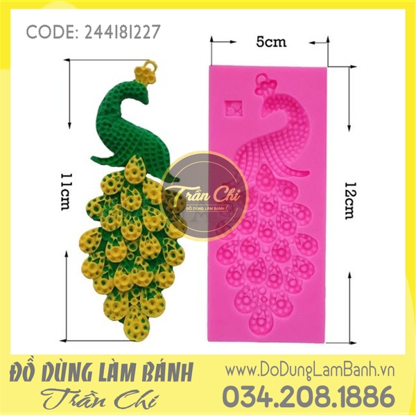 Khuôn silicone Công đốm vương miện chữ nhật