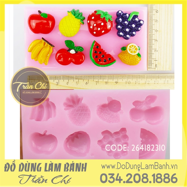 Khuôn silicone Trái cây 8c