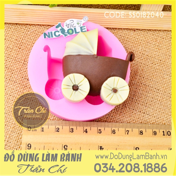 Khuôn silicone Xe nôi có che