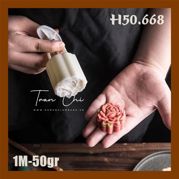 H50.668 - Khuôn TTLX 50gr - 01 mặt HOA HỒNG (21/5)