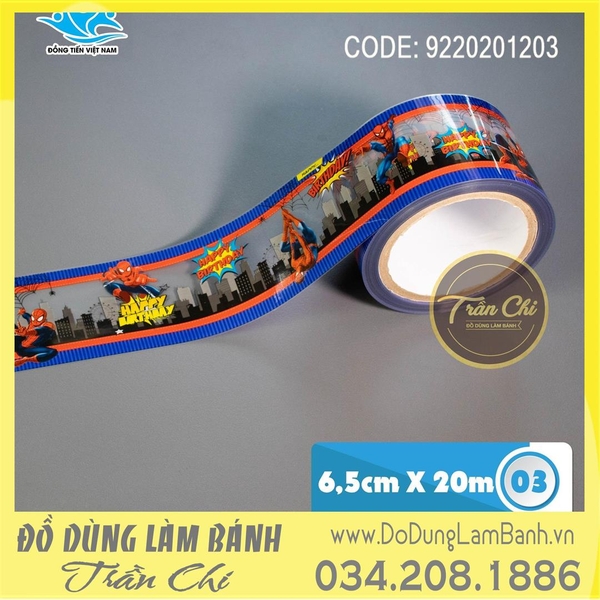 Dây quấn thành Ropper DT - Mẫu 03 Spider Man - 6.5cm x 20m