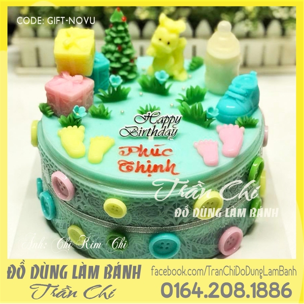 Khuôn silicone Gói quà 3D cột nơ vuông
