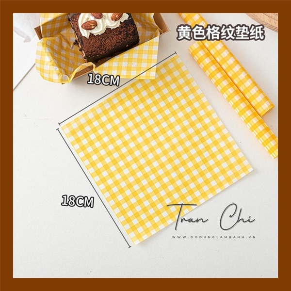 CRV01 - Giấy Lót hộp Bả Mía 18x18cm - CARO VÀNG - Xấp 97-100t (5/6)