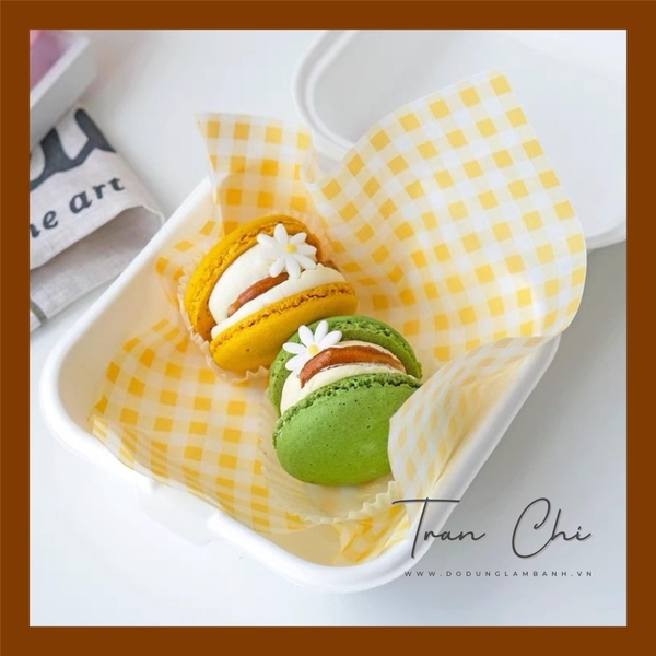 CRV01 - Giấy Lót hộp Bả Mía 18x18cm - CARO VÀNG - Xấp 97-100t (5/6)