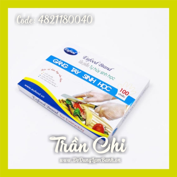 Găng tay nilong tự hủy sinh học EUFOODS - Hộp 97-100c