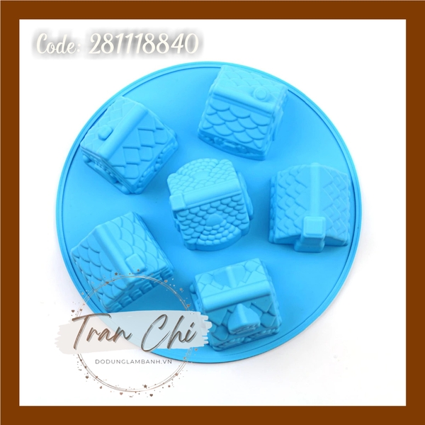 Khuôn silicone vỉ Ngôi nhà 3D 6 cái