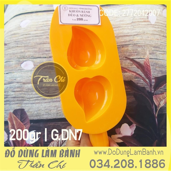 Khuôn GÕ dẻo, nướng VT 200gr - Mẫu 7 TRÁI ĐÀO 2C