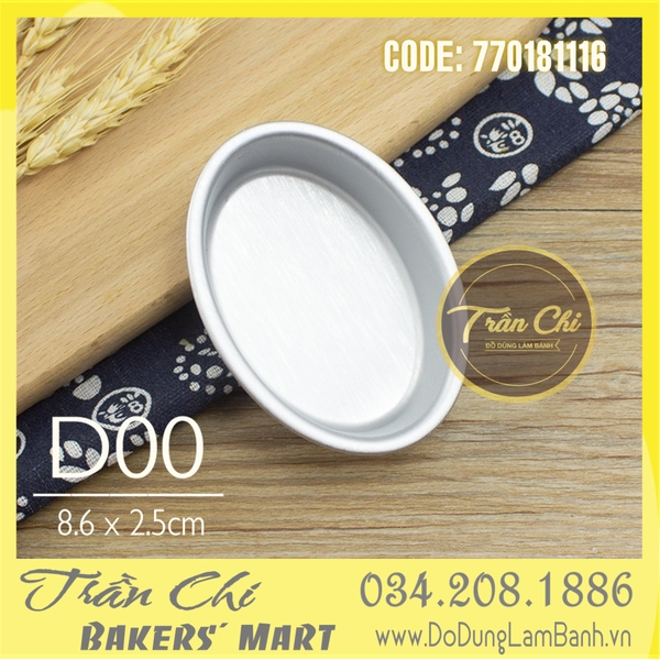Khuôn nhôm đúc OVAL trắng - D00 (8.6x2.5cm) (Updated 11/21)