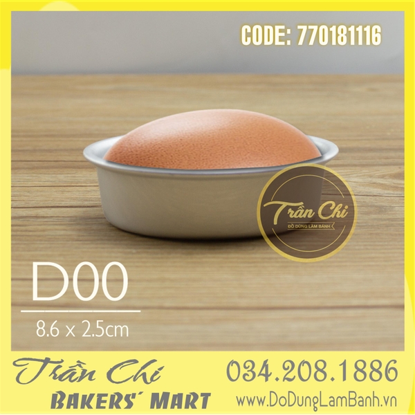 Khuôn nhôm đúc OVAL trắng - D00 (8.6x2.5cm) (Updated 11/21)