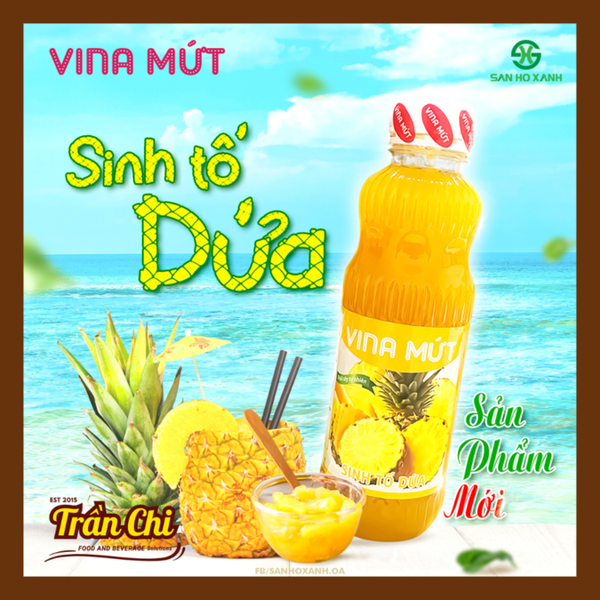 Sinh tố DỨA/KHÓM Vina Mứt - Chai 1L
