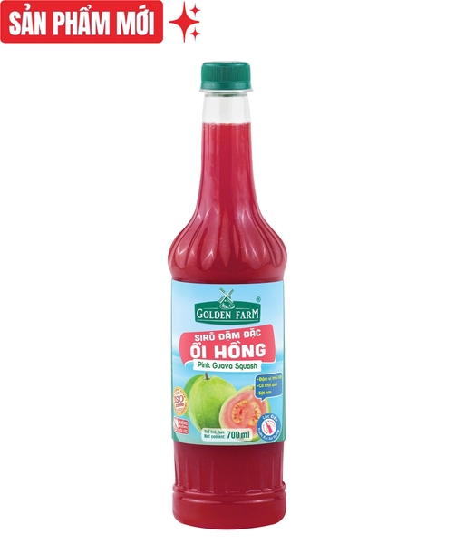 Siro Đậm Đặc ỔI HỒNG Golden Farm - Chai 700ml