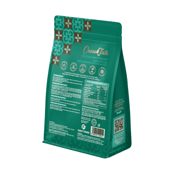 Socola Compound ĐEN Dạng Nút Áo Cacao Talk T61112 - Gói 500gr