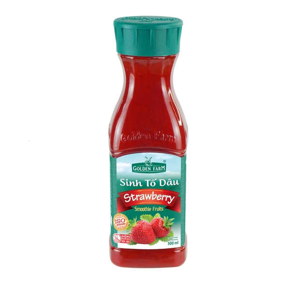 Sinh tố Golden Farm DÂU - Chai 500ml