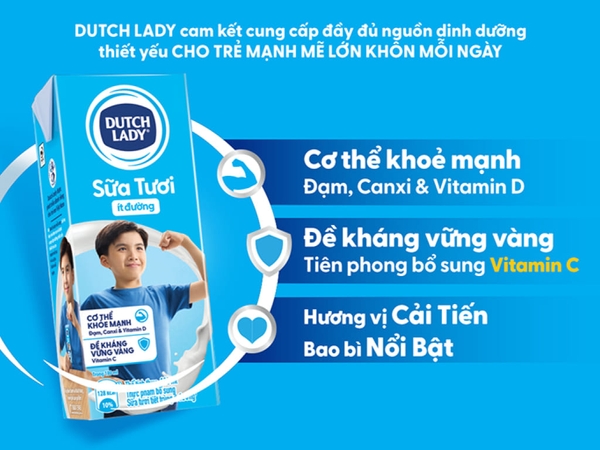 Sữa Tươi tiệt trùng CÓ ĐƯỜNG Dutch Lady - Hộp 965ml