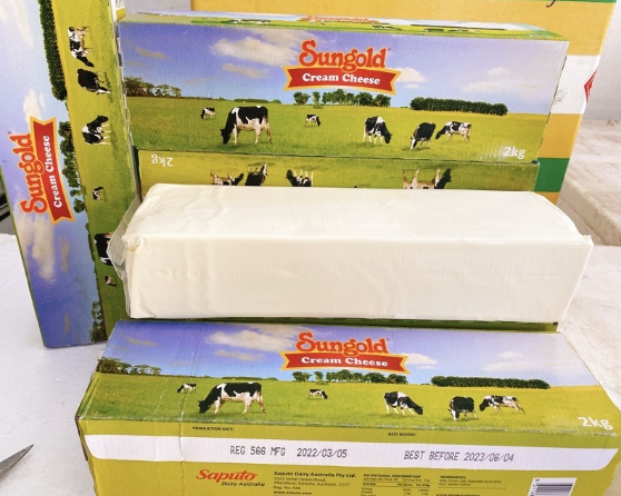 Phô mai kem Cream Cheese SUNGOLD Úc - Cây 2kg