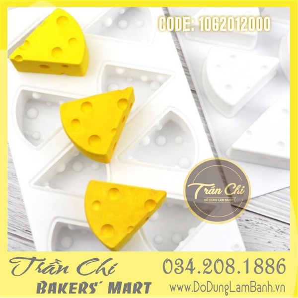 KV4013 - Khuôn silicone vỉ Phô mai JERRY 8 miếng TRẮNG (14/4)
