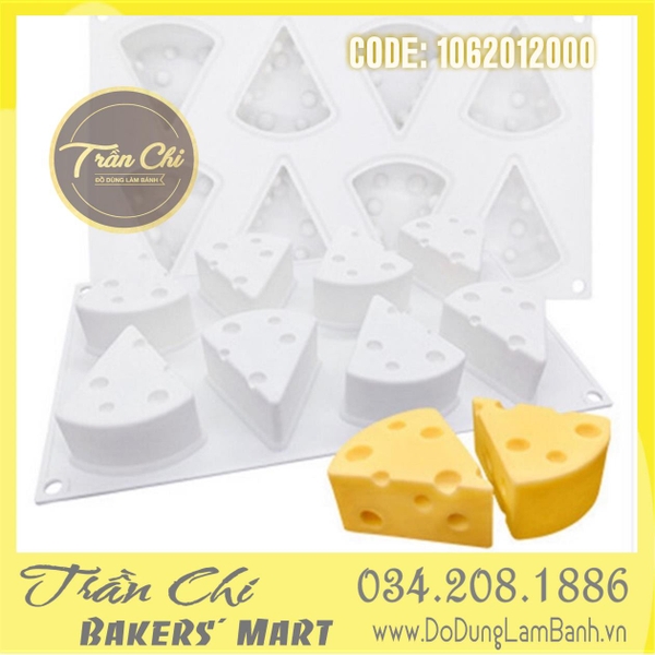 KV4013 - Khuôn silicone vỉ Phô mai JERRY 8 miếng TRẮNG (14/4)