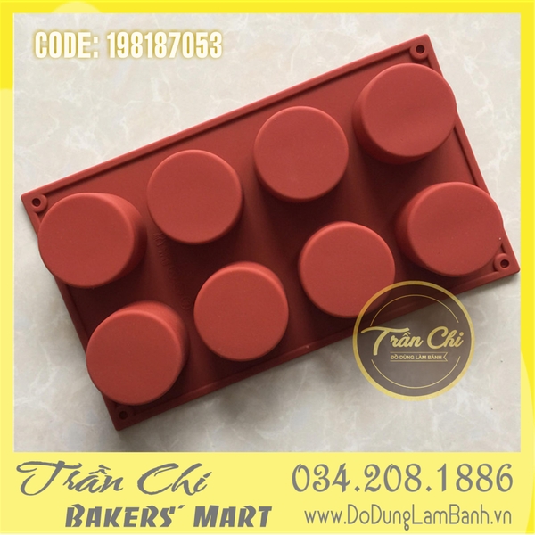 Khuôn silicone vỉ TRỤ tròn trơn 8c