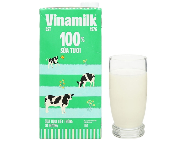 Sữa tươi CÓ ĐƯỜNG VINAMILK - Hộp 1L