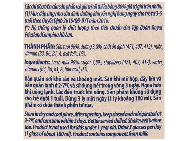 Sữa tươi tiệt trùng Dutch Lady CÓ ĐƯỜNG - Hộp 965ml