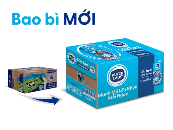 Sữa Tươi tiệt trùng KHÔNG ĐƯỜNG Dutch Lady - Hộp 965ml
