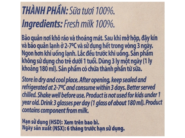 Sữa tươi tiệt trùng Dutch Lady KHÔNG ĐƯỜNG - Hộp 965ml