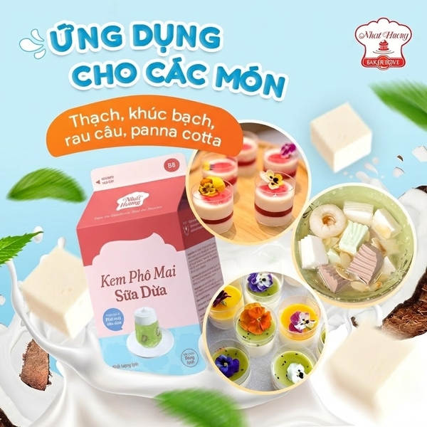 B8 - Kem Phô Mai SỮA DỪA Nhất Hương - Hộp 500gr