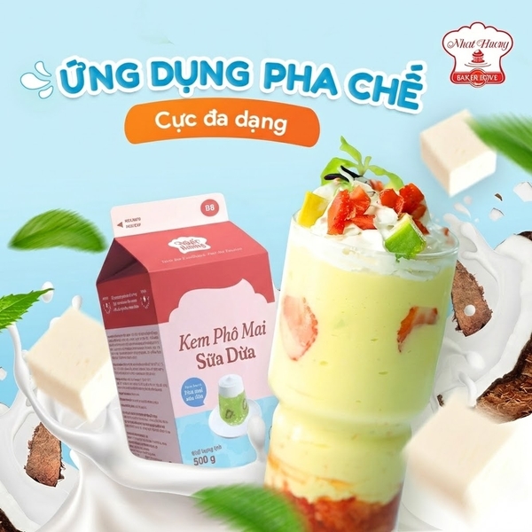 B8 - Kem Phô Mai SỮA DỪA Nhất Hương - Hộp 500gr