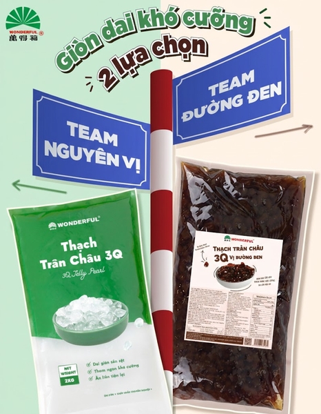 Thạch 3Q WONDERFUL Đen Đường Đen - Gói 2kg
