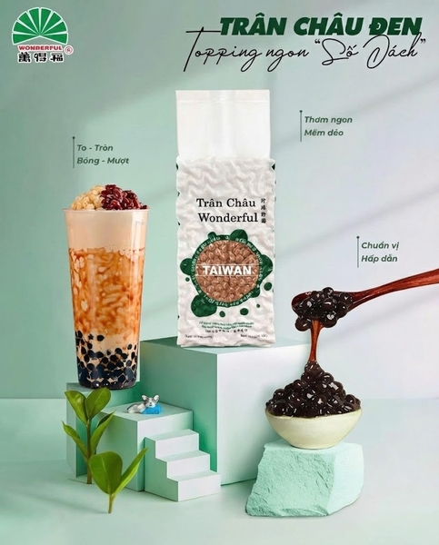 Trân Châu ĐEN Caramel WONDERFUL - Gói 1kg