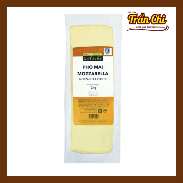 Phô mai kéo sợi MOZZARELLA khối Zelachi - Khối 2kg